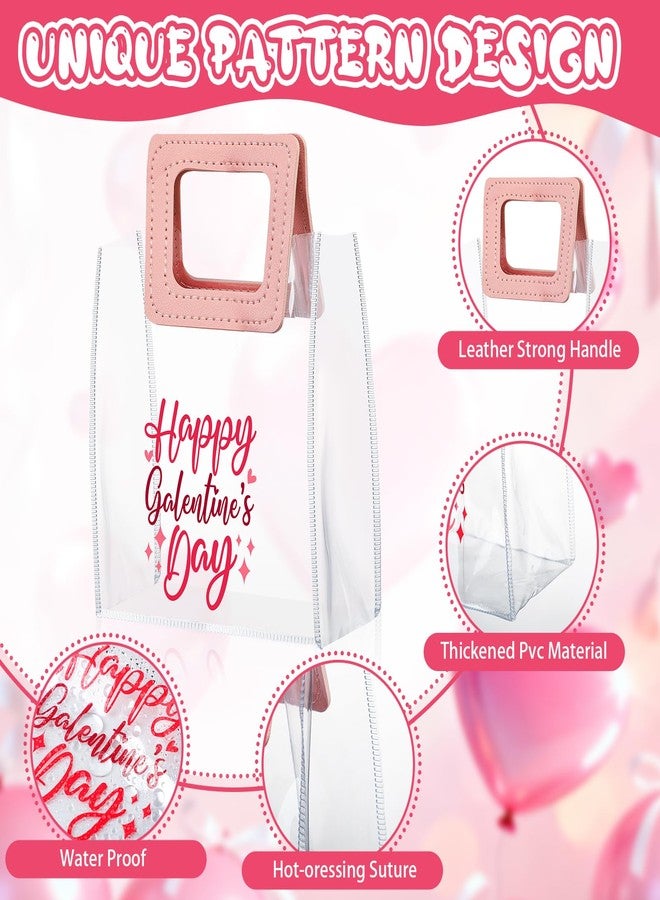 مجموعة هدايا عيد الحب من SilTriangle، 6 قطع، مصنوعة من البلاستيك الشفاف PVC، على شكل قلب، مزودة بمقبض وشريط وبطاقة، قابلة لإعادة الاستخدام، شفافة، مثالية كهدية عيد الحب أو هدية عيد ميلاد لصديقتك، مقاس 6.7 × 5.9 × 3.1 بوصة. - Image 4